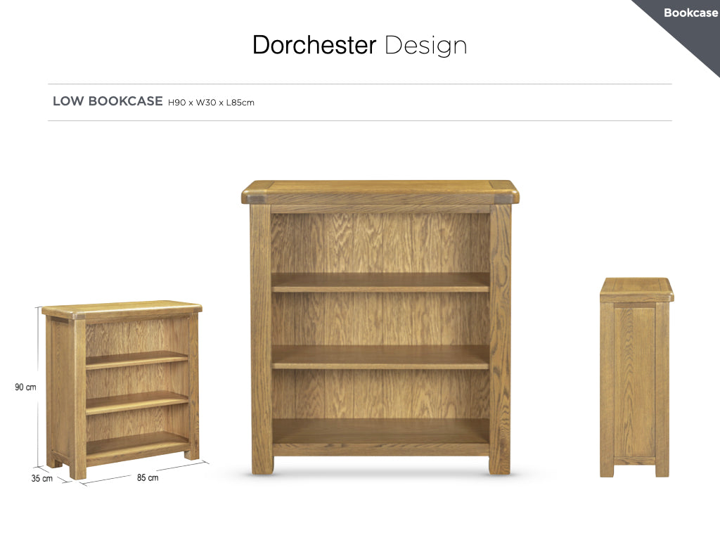 Dorchester Oak Low Bookcase