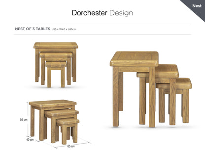 Dorchester Oak Nest of 3 Tables
