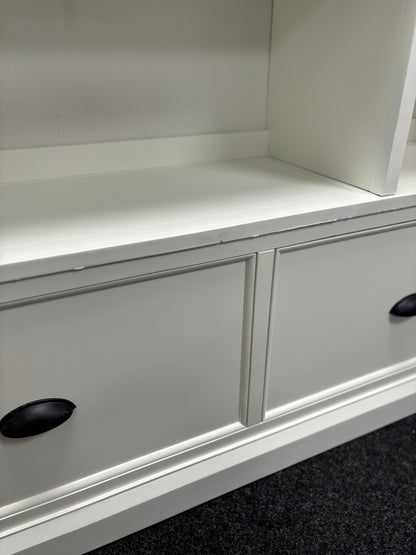 White Large Bookcase With Drawers