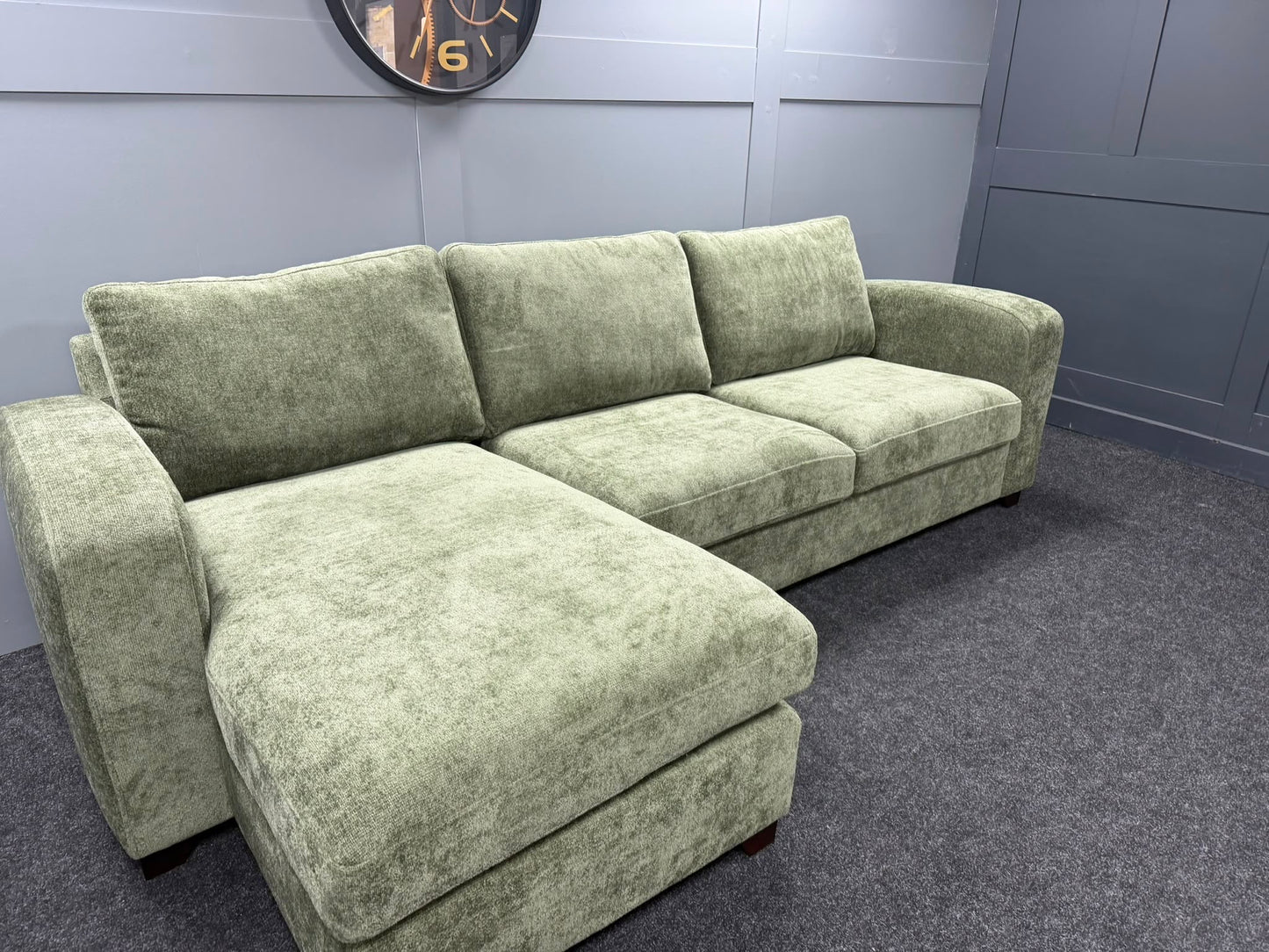 Forest Green LHF Full Storage Chaise