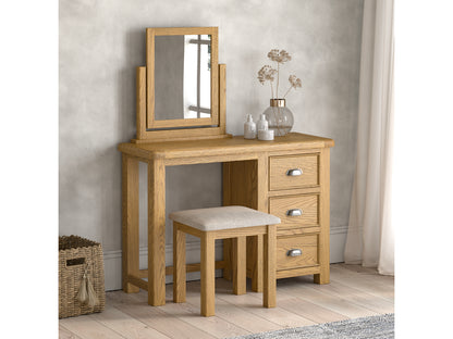 Dorchester Oak Dressing Table, Stool & Vanity Mirror