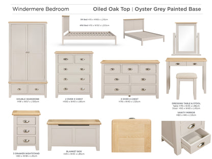 Windermere Painted 3 Drawer Bedside