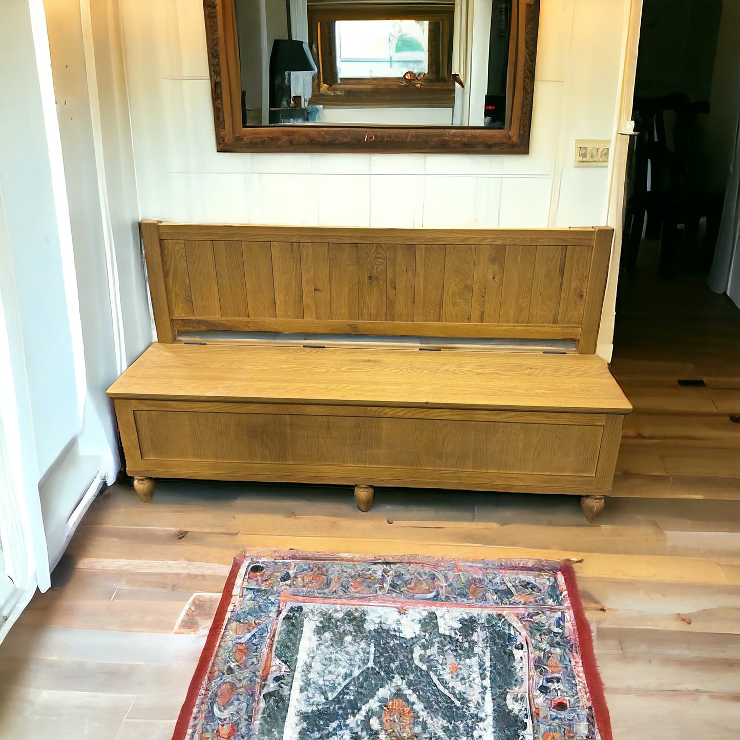 Oak Monk Bench With Storage