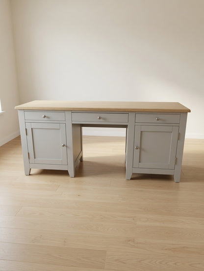 Dove Grey Double Pedestal Desk