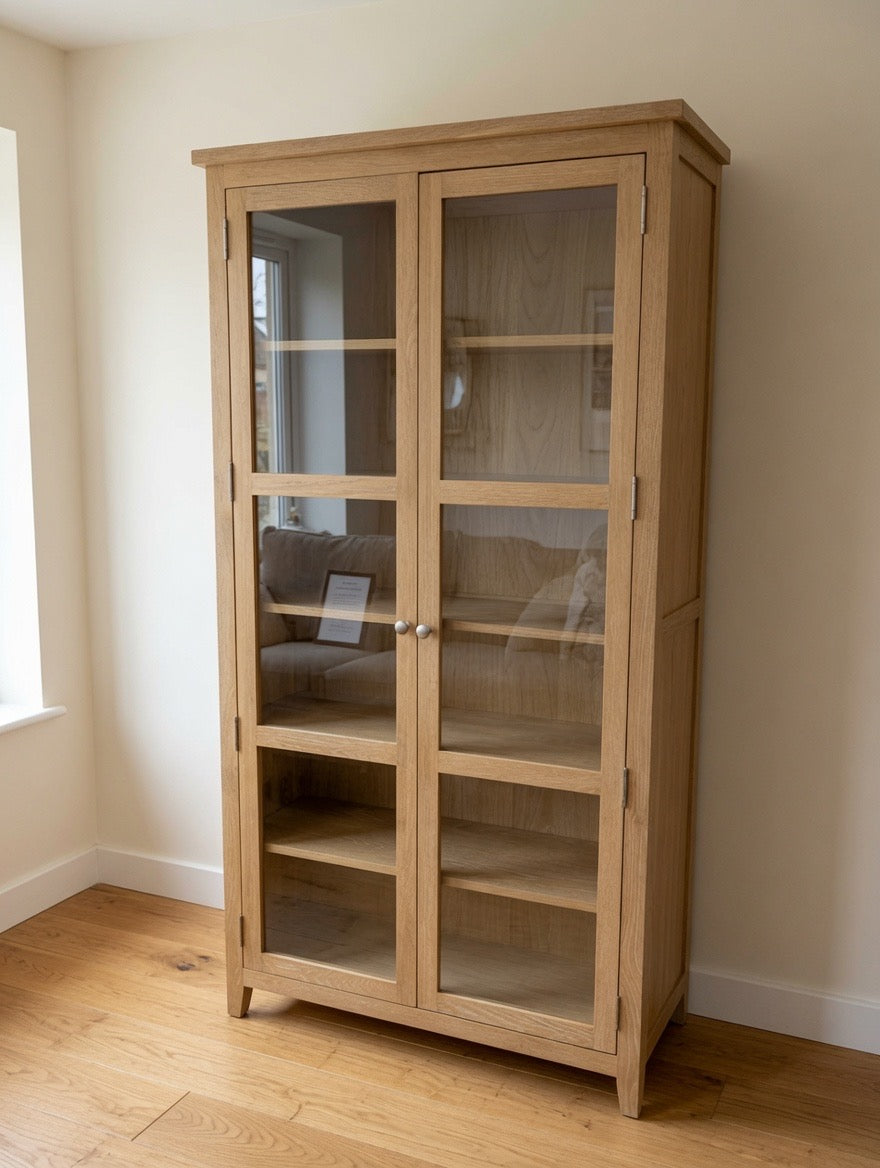 Oak Glass Display Unit