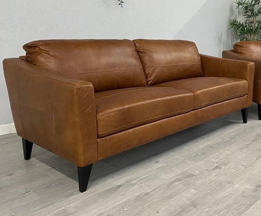Leather 3 Seater Sofa (Ex Display)