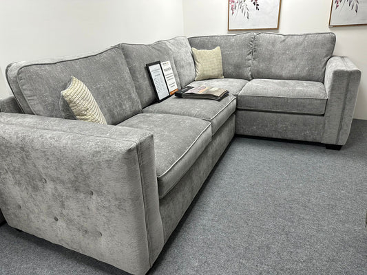 Silver 2 On 1 RHF Corner Sofa (Ex Display)