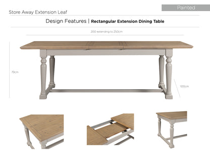 Chateau Painted 200-250cm Extension Dining Table