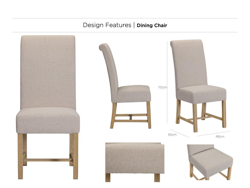 Chateau Rustic Dining Chair- Beige (PAIR)
