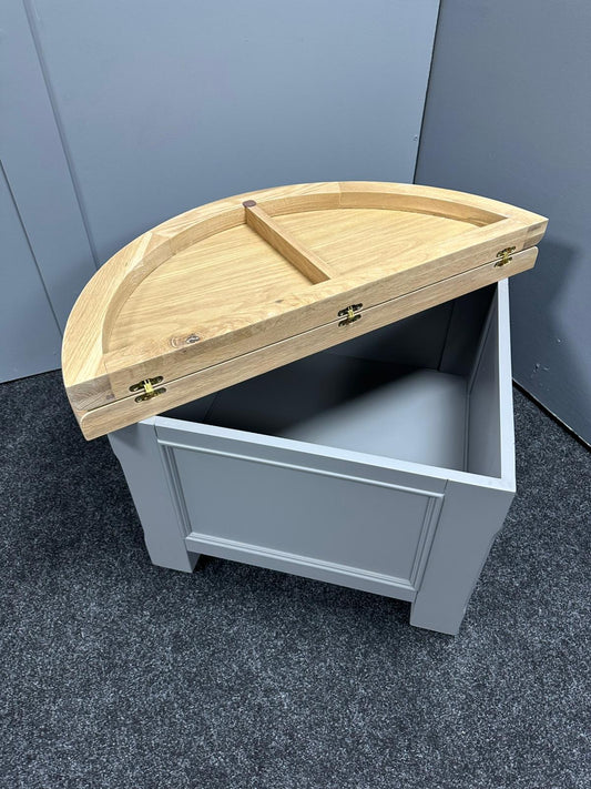 Grey Round Storage Coffee Table
