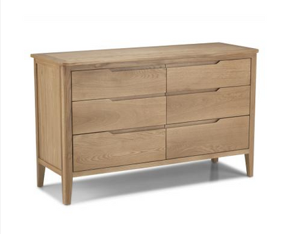 6 Drawer Wide Chest - Harkuta Oak Collection For The Home Interiors