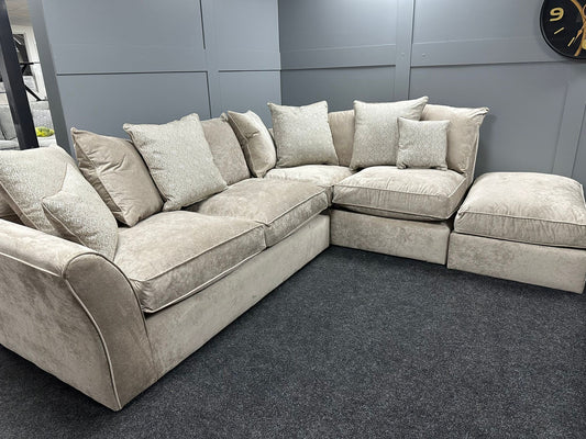 Mink 2 on 1 RHF Scatterback Chaise Corner Sofa