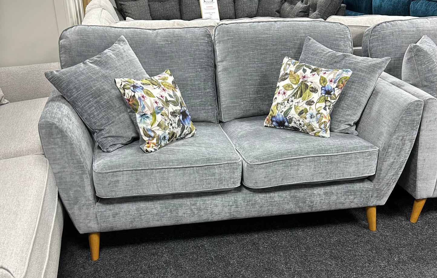 Plush Grey 2 & 3 Seater Sofa Set