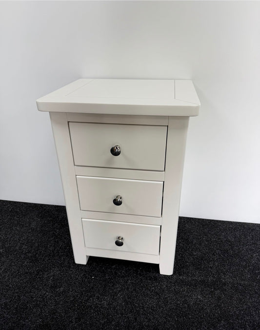 White 3 Drawer Bedside Table