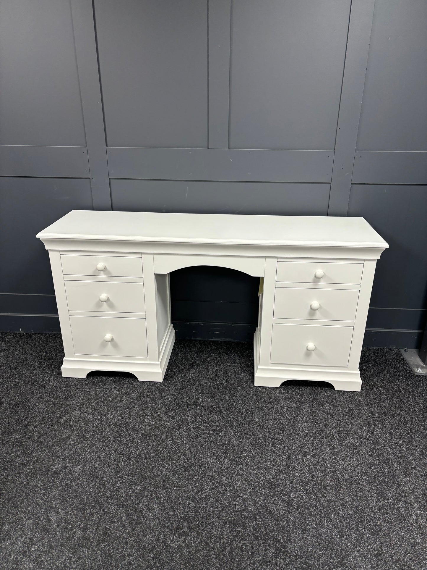 White Double Pedestal Desk