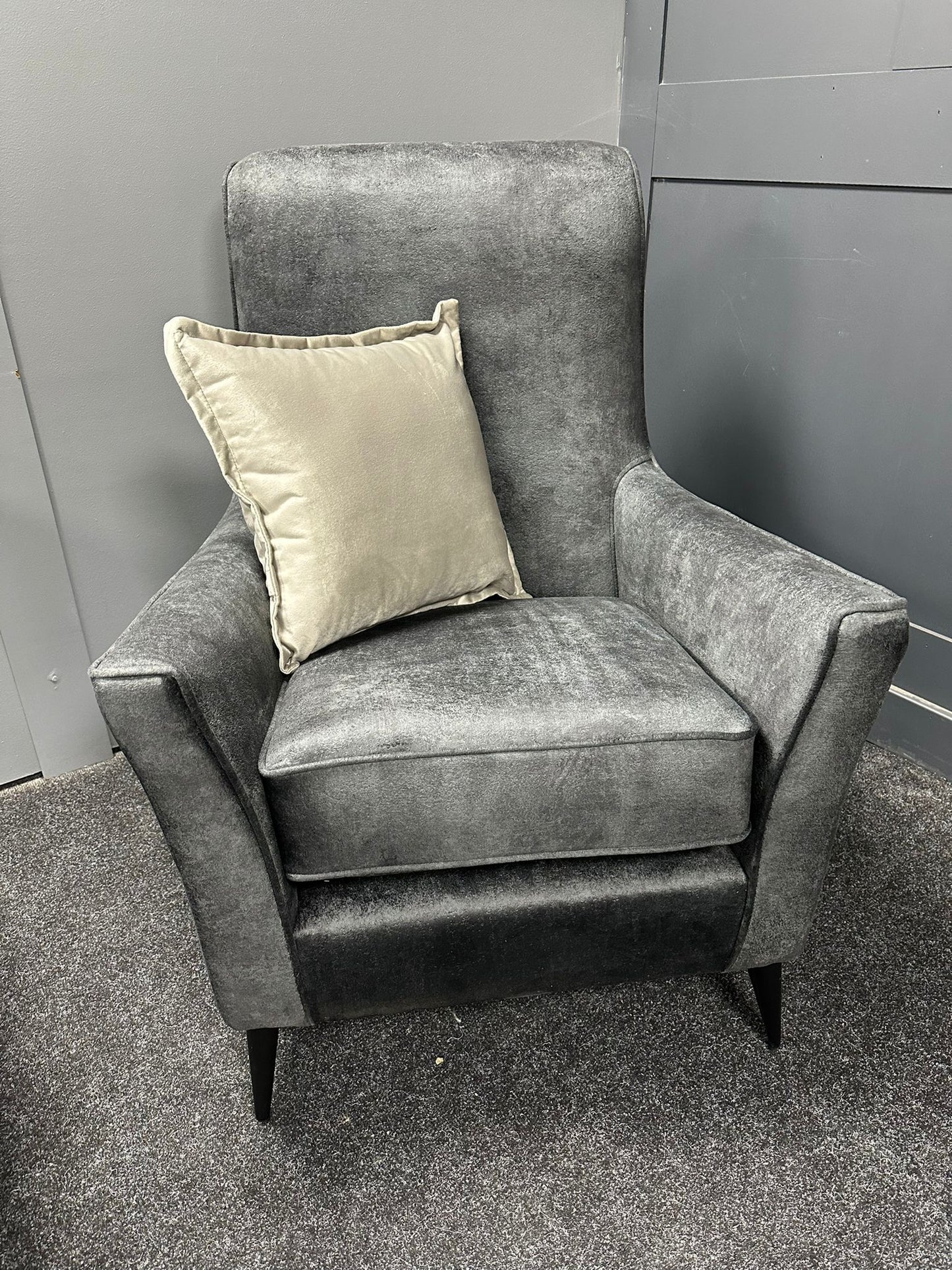 Charcoal 4 Seater Sofa & Accent Chair Set