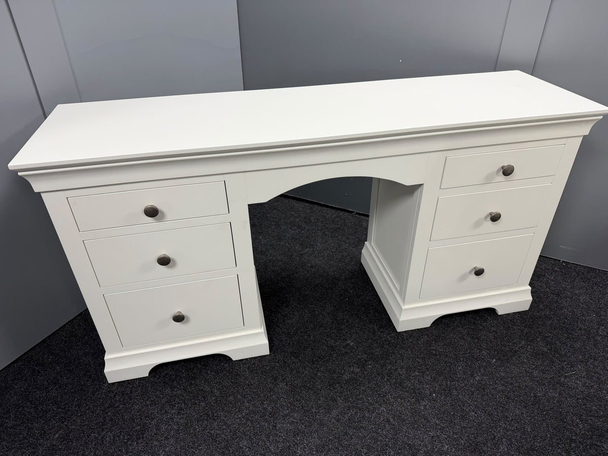 White Double Pedestal Desk