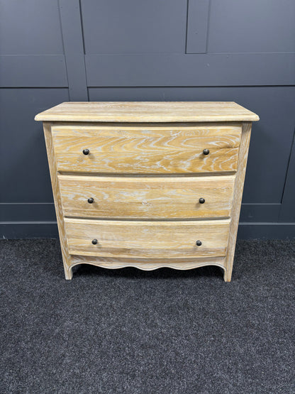 Oak Limewash 3 Drawer Chest