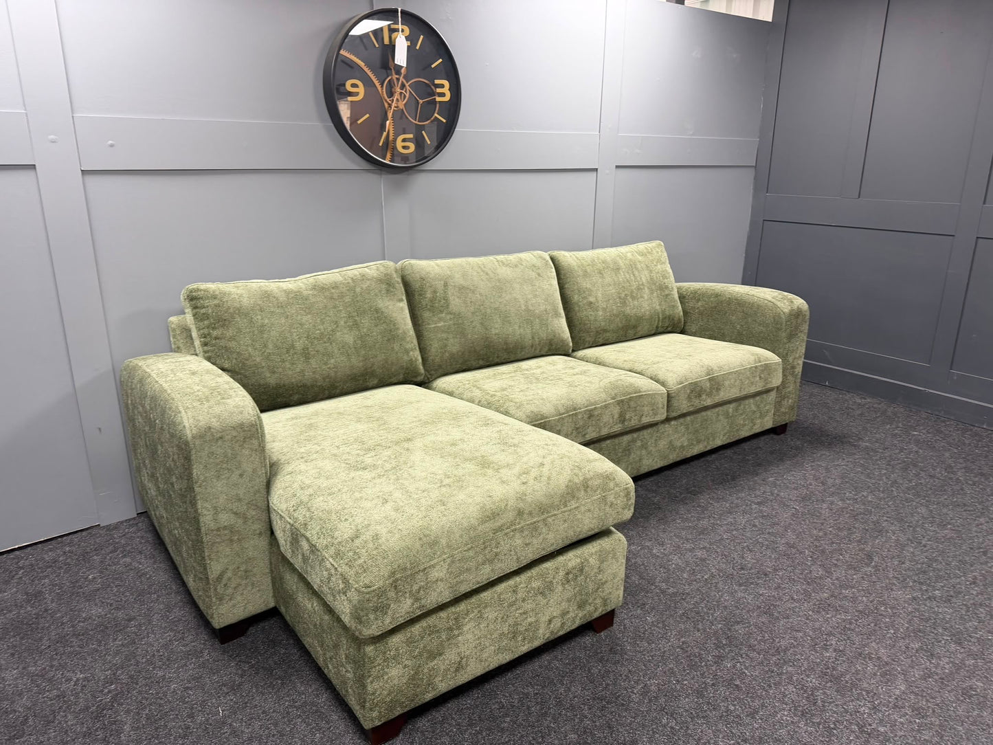 Forest Green LHF Full Storage Chaise