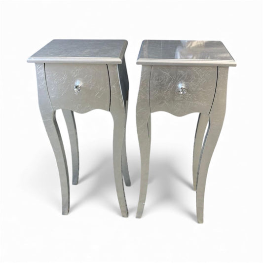 Silver Bedside Table (Pair)