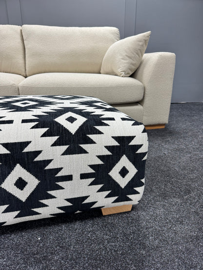 Ivory 3 Seater & Footstool Set