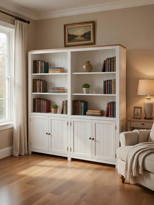 White Library Cabinet Bookcase