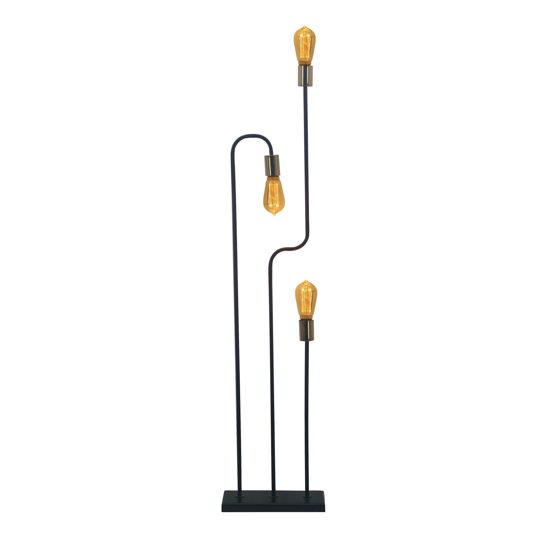 Black Tall 3 Bulb Curved Lamp For The Home Interiors