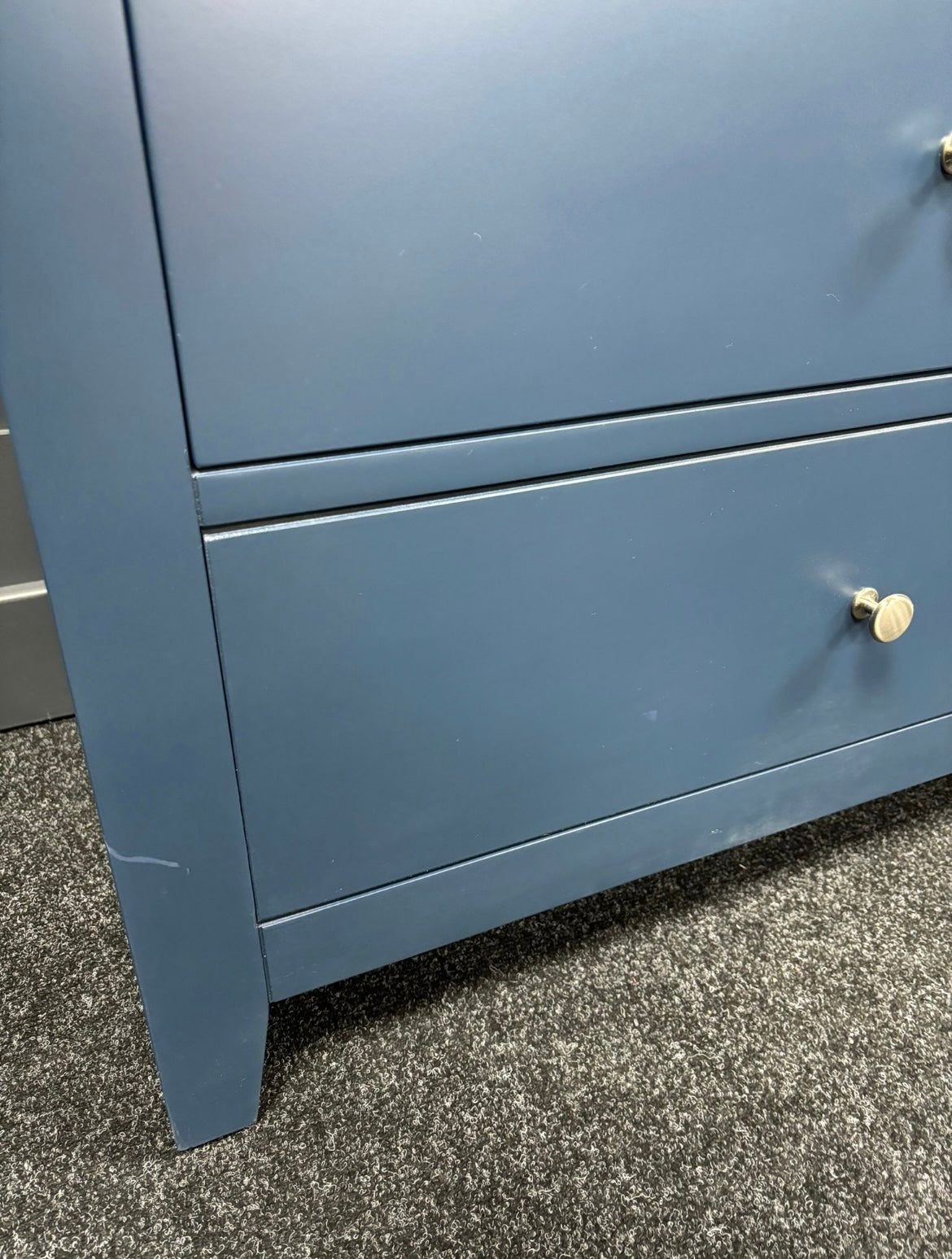 Blue 8 Drawer Chest Of Drawers With Oak Top For The Home Interiors