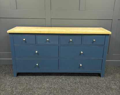 Blue 8 Drawer Chest Of Drawers With Oak Top For The Home Interiors