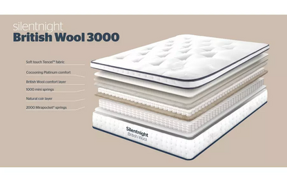 5ft Silentnight British Wool 3000 Clearance Mattress