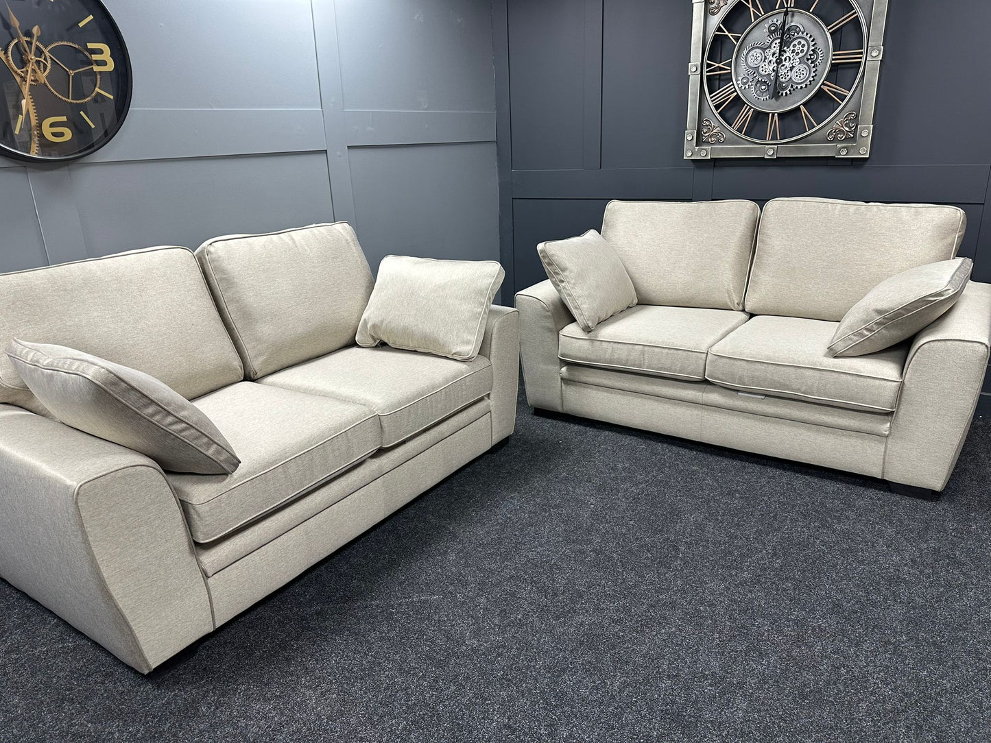Beige 2 & 2 Seater Sofa Set