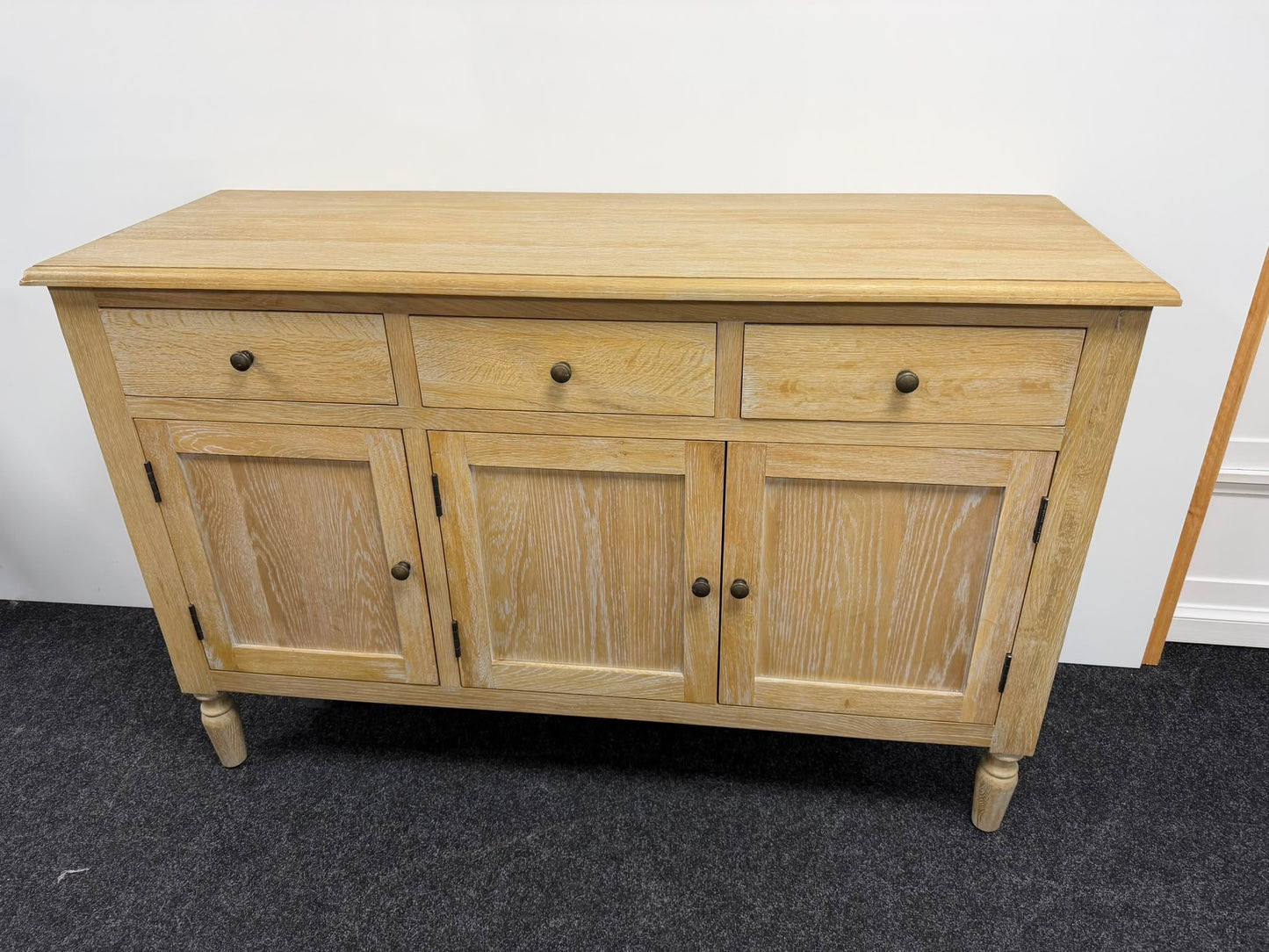 Limewash Oak 3 Door Sideboard