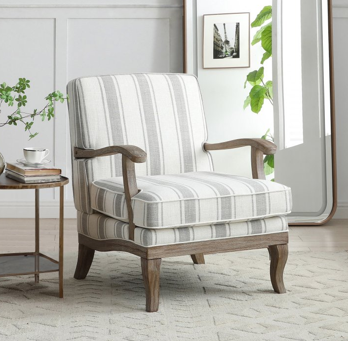 Colwell Chair - Textured Linen Stripe