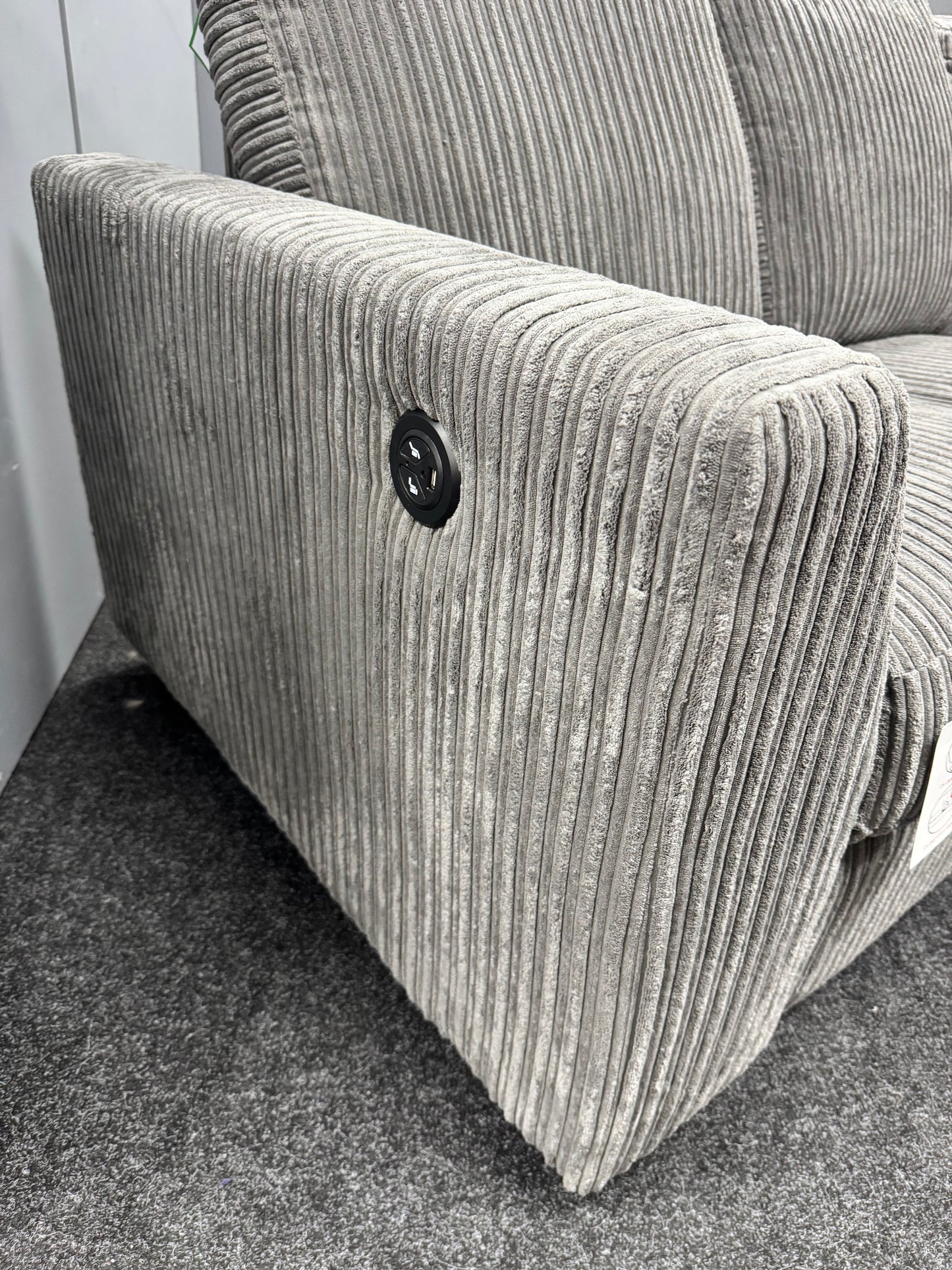 Grey RHF Corded Recliner Chaise