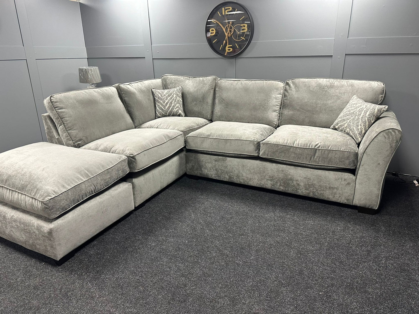 Grey 2 on 1 LHF Chaise Corner Sofa