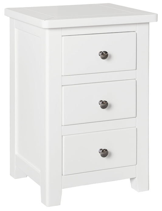 White 3 Drawer Bedside Tables (Pair)