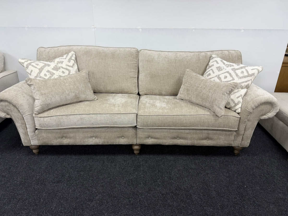 Silver Chesterfield 4 Seater & Love Chair