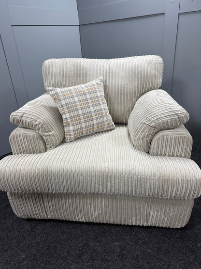 Mink Corded 2 On 1 RHF Corner Sofa & Arm Chair Set