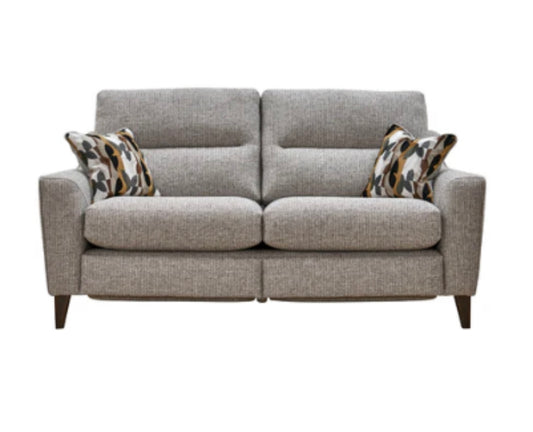 Stone 2 Seater Electric Recliner & Static Love Chair Set Ex Display