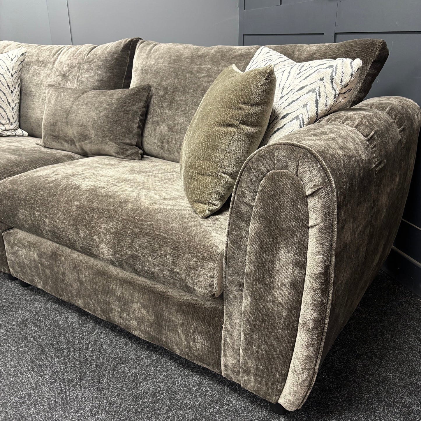 Dark Mink 4 Seater Sofa & Swivel Chair Set