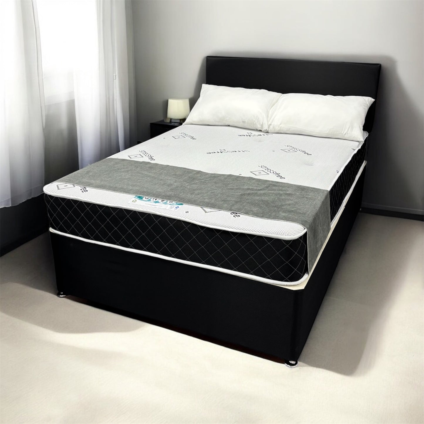 Double Base, Mattress & Headboard Set