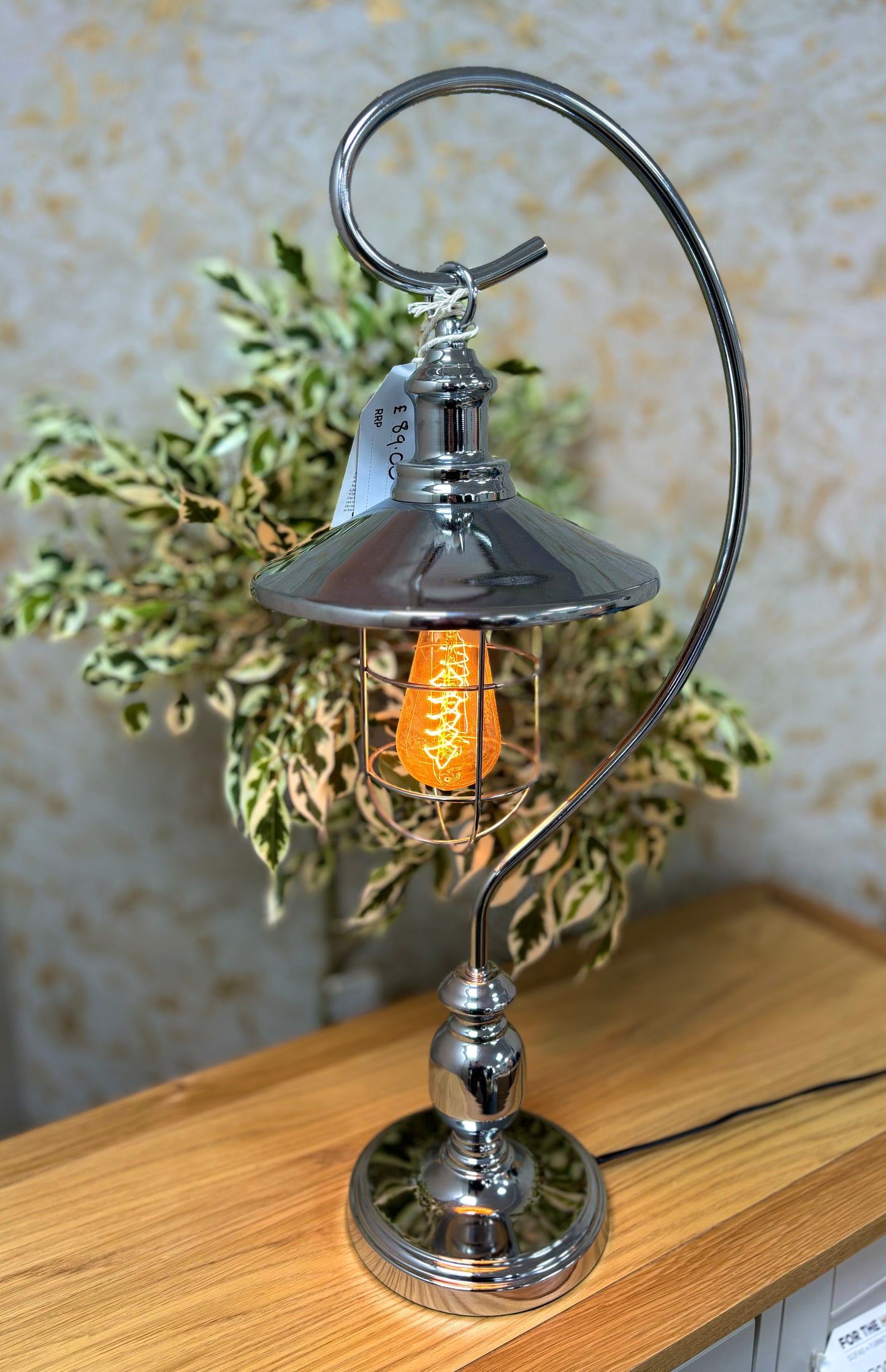 Silver Edison Bulb Desk Lamp