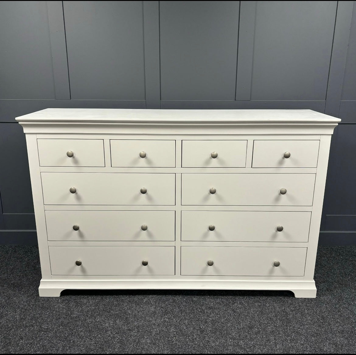 Pebble Grey 10 Drawer Chest Of Drawers