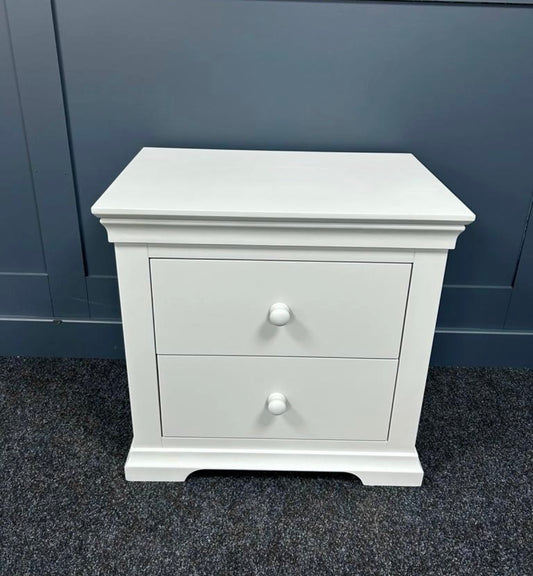 Grey 2 Drawer Jumbo Bedside Table