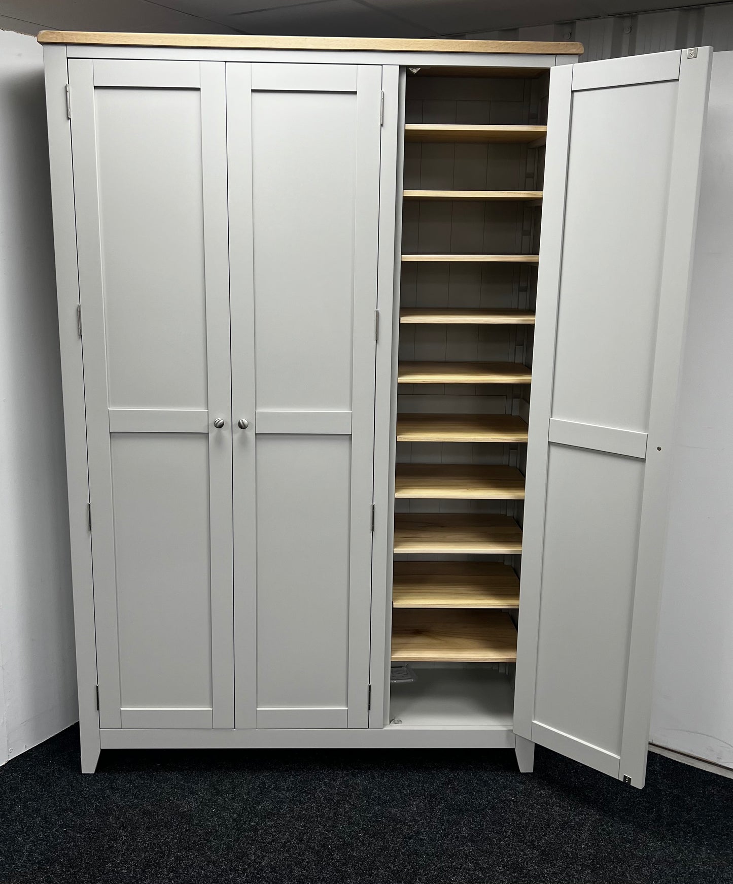 Dove Grey 3 Door Hallway Cupboard
