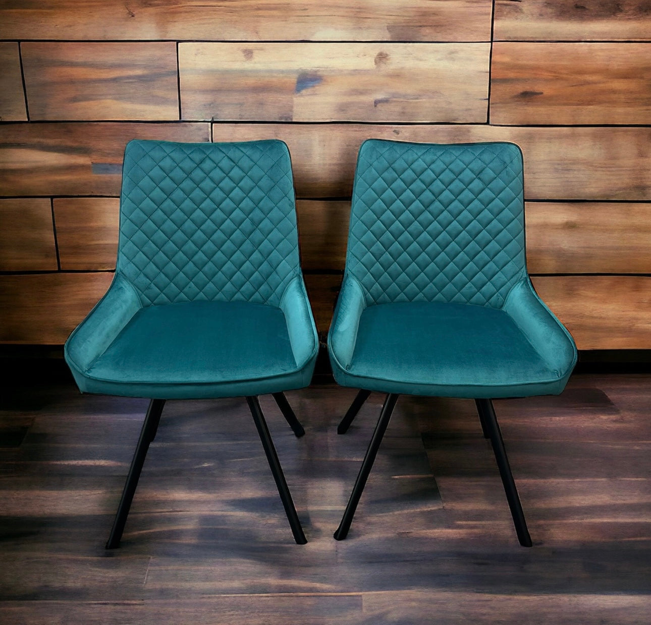 Velvet Turquoise Dining Chairs Set Of 4