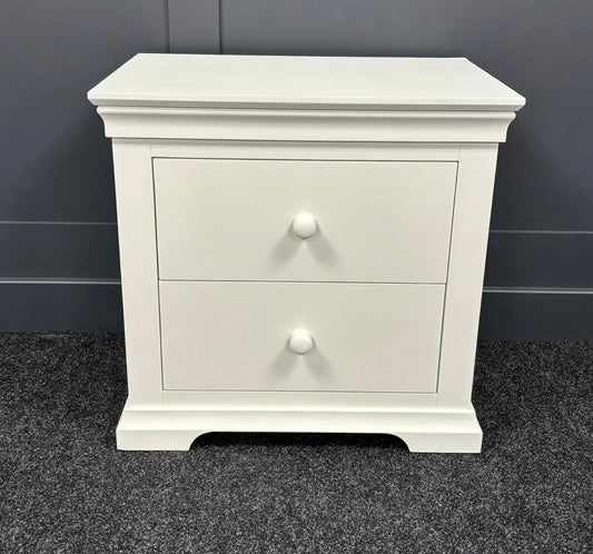 Warm White 2 Drawer Jumbo Bedside Table