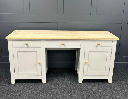 Dove Grey Double Pedestal Desk