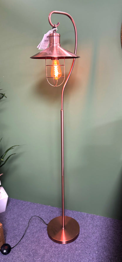 Tall Copper Caged Lamp