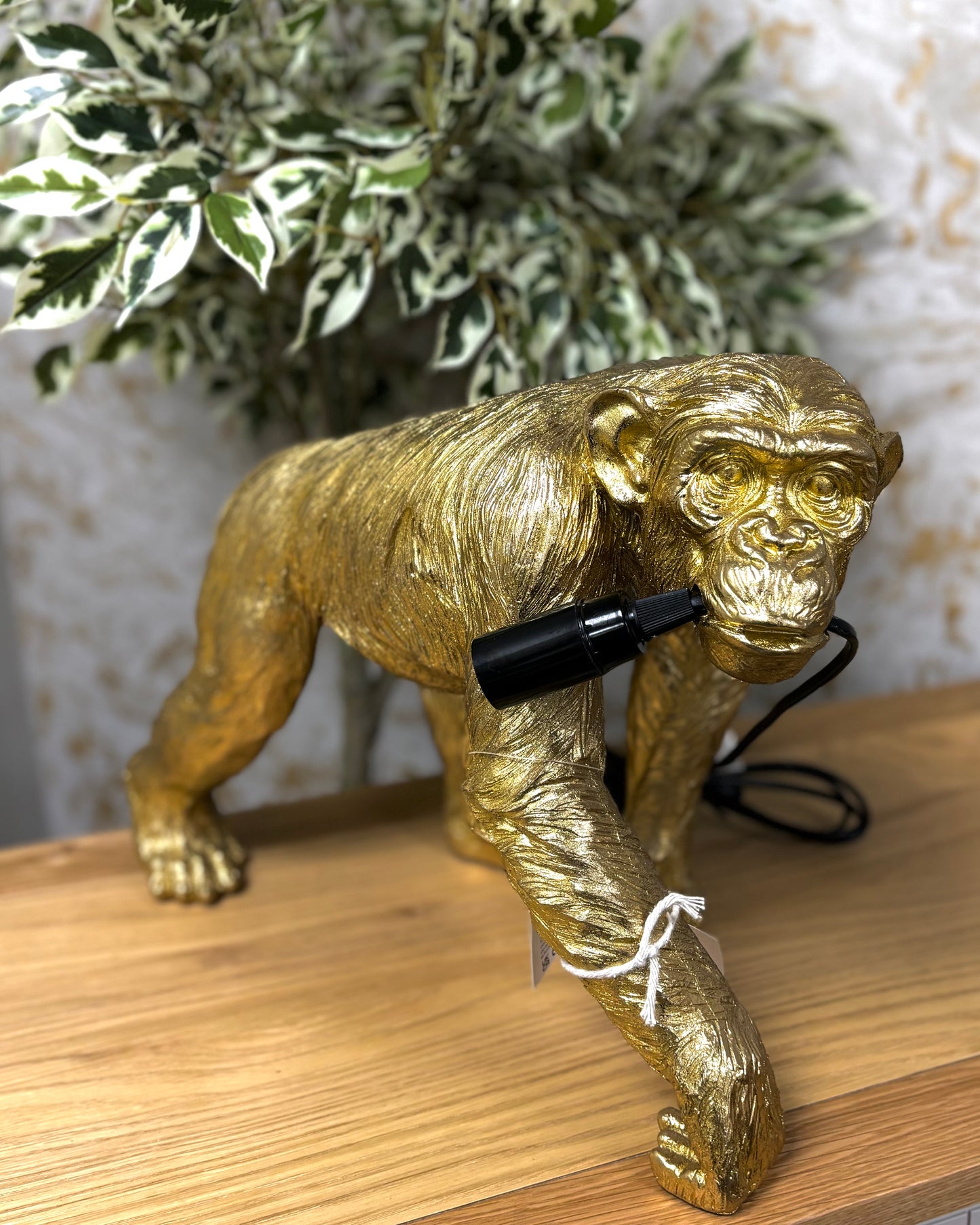 Golden Chimpanzee Lamp